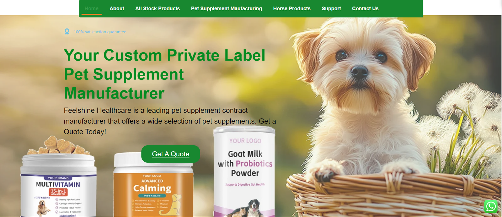 Pet supplements manufacturer