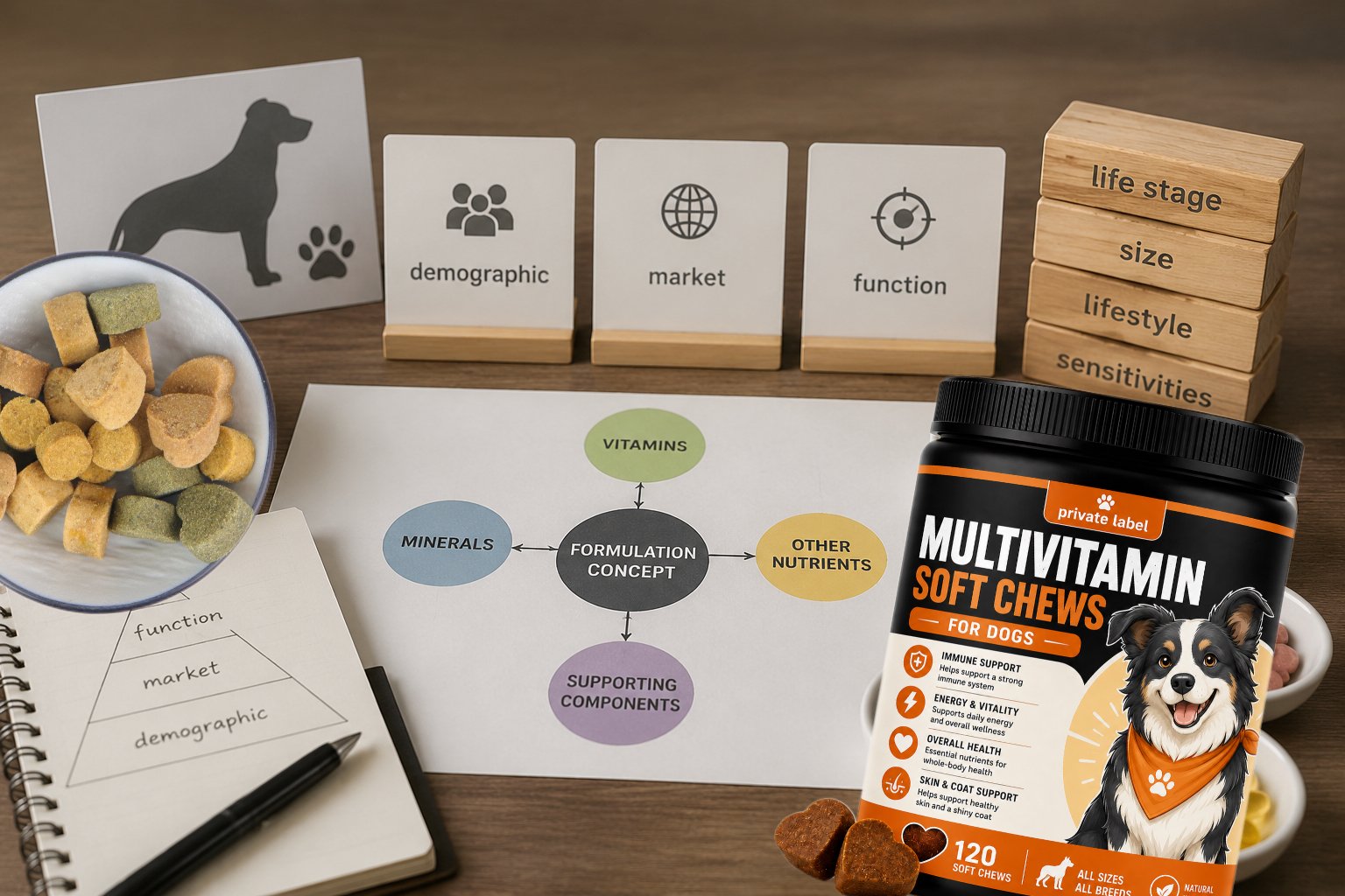 Custom dog multivitamin formulation options