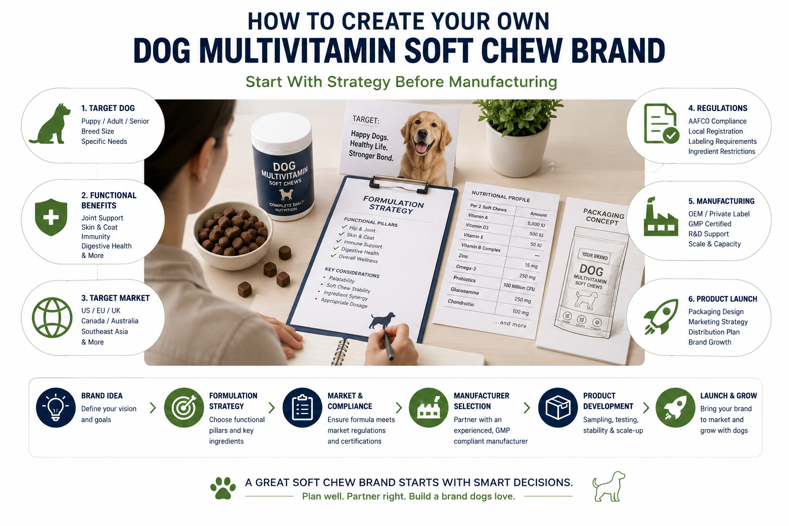 Dog multivitamin soft chew brand development