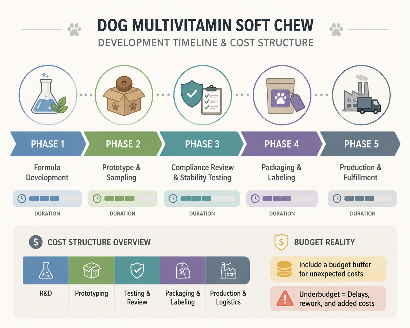 Pet supplement development timeline